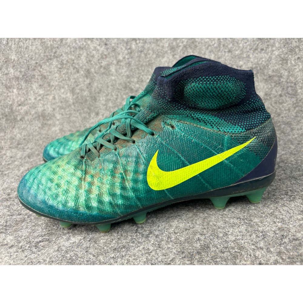 Nike Magista Obra II AG-Pro Soccer Cleats Men Size 8 Green Navy 844594-375